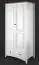 Rustikaler Kleiderschrank 80 cm Breit Lagopus 121, Kiefer Massivholz weiß / braun, 1 Schublade, 1 Kleiderstange, 200 x 80 x 60 cm, 2 Drehtüren