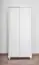 Kleiderschrank Kiefer Vollholz massiv weiß lackiert Junco 14B - Abmessung 195 x 92 x 59 cm