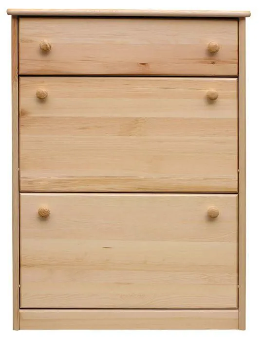 Massivholz-Schuhschrank, Farbe: Natur 98x72x30 cm Abbildung