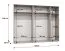 Drehtürenschrank / Kleiderschrank | Farbe: Kaschmir | 3 Fächer | Soft-Close | Griffe: Gold | Schlafzimmerschrank mit Spiegel | Maße: 250 x 52 x 202 cm | ABS-Kanten