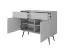 Wohnzimmer - Set E Horsham, 3-teilig, Farbe: Schwarz, Push-to-open Funktion, eine schmale Kommode, ein Sideboard, ein Schminktisch, ABS-Kanten, Beine: Schwarz