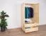 Kleiderschrank Holz natur 010 - Abmessung 190 x 90 x 60 cm (H x B x T)