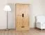 Kleiderschrank / Drehtürenschrank Kiefer massiv Vollholz natur 007A - Abmessung 190 x 100 x 60 cm (H x B x T)
