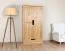 Kleiderschrank / Drehtürenschrank Kiefer massiv Vollholz natur 007A - Abmessung 190 x 100 x 60 cm (H x B x T)