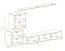 Wohnwand im außergewöhnlichen Design Balestrand 233, Farbe: Grau / Schwarz - Abmessungen: 150 x 250 x 40 cm (H x B x T), mit Push-to-open Funktion