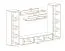 Dunkle Wohnwand Hompland 12, Farbe: Schwarz - Abmessungen: 170 x 260 x 40 cm (H x B x T), mit Push-to-open Funktion