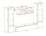 Wohnwand mit LED-Beleuchtung Hompland 10, Farbe: Weiß - Abmessungen: 170 x 260 x 40 cm (H x B x T), mit zwei Wandregale