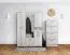 Kleiderschrank | 2 Drehtüren | 1 Schublade | 8 Fächer | mit Kleiderstange | 50 cm breit | Farbe: Weiß Abbildung