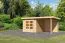 Gartenhaus SET naturbelassen mit Anbaudach 2,35 m Breite, Rückwand, Grundfläche: 5,5m²