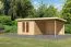 Gartenhaus SET naturbelassen mit Anbaudach 3,30 m, Rückwand, Grundfläche: 9,3m²