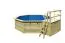 Holz Pool Modell 2 X SET, Farbe: Natur KDI, Ø 508 cm, inkl. Leitern & Terrasse
