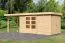 Gartenhaus SET naturbelassen mit Anbauschrank, Anbaudach 2,4 m Breite, Grundfläche: 7,94m²