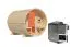 Fasssauna 2 SET mit Ofen BIO 9 kW, Farbe: Natur - 225 x 295 cm (B x T), Grundfläche: 6,6 m²