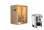 Sauna "Vali 1" SET - Farbe: Natur, Ofen BIO 3,6 kW - 155 x 122 x 198 cm (B x T x H)