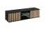 Moderner TV-Unterschrank / TV-Board inkl. LED-Beleuchtung Romfo 03, Farbe: Schwarz, zwei Türen, Maße: 42 x 163 x 45 cm, Push-to-open Funktion, vier Fächer