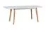Ausziehbarer Esszimmertisch ESTER  in Weiß/Buche, Abmessung 80 x 140/180 (B x T), Tischplattenhöhe von 32 mm, Oberfläche furniert, schöne Maserung