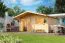 Ferienhaus F42 mit Vordach | 17,52 m² | 70 mm Blockbohlen | Naturbelassen | inkl. Fußboden & Isolierverglasung