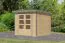 Gartenhaus mit Doppelflügeltür, nordische Fichte natur, Pultdach Trapezblech graualuminium, robuste stahlverstärkte Ecken, Zylinderschloss, 2,38x2,13m