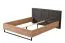Doppelbett mit gepolsterten Kopfteil Crina 08, Farbe: Eiche Artisan / Grau, ABS-Kanten, Beine: Metall, Liegefläche: 180 x 200 cm