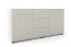 Kommode | 2 Drehtüren | Push-to-open Funktion | Kaschmir | 3 Schubladen | 4 Fächer | Maße: 150 x 40 x 72 cm | Lamellen Front | hochwertige Verarbeitung