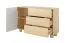 Kommode | 1 Tür | 3 Schubladen | Farbe: Eiche Vicenza | Push-to-open Funktion | 130 x 38 x 80 cm | 2 Fächer | ABS-Kanten | Holzbeine | für Wohnzimmer