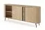 Kommode | 2 Schiebetüren | Farbe: Eiche Cremona | 3 Schubladen | Push-to-open Funktion | 196 x 40 x 82 cm | abgerundete Seiten | 4 Fächer | ABS-Kanten