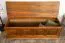 Truhe Holztruhe Kiefer massiv Vollholz Eichefarben Rustikal 179 – Abmessungen: 50 x 154 x 46 cm (H x B x T), Sitztruhe
