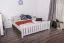 Jugendbett Kiefer massiv Vollholz weiß 65, inkl. Lattenrost - 180 x 200 cm (B x L)