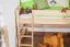 halbhohes Bett mit Rutsche und Turm - Buche natur Massivholz 90x200 cm