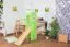 halbhohes Bett mit Rutsche und Turm - Buche natur Massivholz 90x200 cm