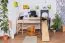 halbhohes Bett mit Rutsche und Turm - Buche natur Massivholz 90x200 cm