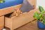 Einzelbett / Stauraumbett "Easy Premium Line" K4, inkl. 2 Schubladen und 1 Abdeckblende, 140 x 200 cm Buche Vollholz massiv Natur