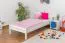 Kinderbett / Jugendbett Kiefer massiv Vollholz weiß lackiert 99, inkl. Lattenrost - Abmessung 90 x 200 cm