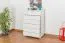 Kommode Kiefer massiv Vollholz weiß lackiert  Junco 134 – Abmessung 118 x 80 x 42 cm