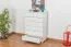 Kommode Kiefer massiv Vollholz weiß lackiert  Junco 134 – Abmessung 118 x 80 x 42 cm