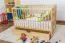 Gitterbett / Kinderbett Kiefer massiv Vollholz natur 102, inkl. Lattenrost - 60 x 120 cm, inkl. Schublade