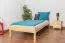 Kinderbett / Jugendbett Kiefer massiv Vollholz natur 99, inkl. Lattenrost - Abmessung 90 x 200 cm