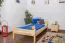 Kinderbett / Jugendbett Kiefer massiv Vollholz natur 97, inkl. Lattenrost - Abmessung 90 x 200 cm