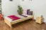 Kinderbett / Jugendbett Kiefer massiv Vollholz natur 80, inkl. Lattenrost - Abmessung 90 x 200 cm