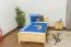 Kinderbett / Jugendbett Kiefer massiv Vollholz natur 80, inkl. Lattenrost - Abmessung 90 x 200 cm