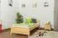 Kinderbett / Jugendbett Kiefer massiv Vollholz natur 80, inkl. Lattenrost - Abmessung 90 x 200 cm