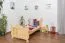 Kinderbett / Jugendbett Kiefer massiv Vollholz natur 91, inkl. Lattenrost - Abmessung 90 x 200 cm