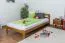 Kinderbett / Jugendbett Kiefer Vollholz massiv Eichefarben A5, inkl. Lattenrost - Abmessung 120 x 200 cm
