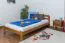 Kinderbett / Jugendbett Kiefer Vollholz massiv Eichefarben A5, inkl. Lattenrost - Abmessung 120 x 200 cm