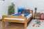 Kinderbett / Jugendbett Kiefer Vollholz massiv Eichefarben A6, inkl. Lattenrost - Abmessung 120 x 200 cm