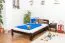 Kinderbett / Jugendbett Kiefer Vollholz massiv Nussfarben A5, inkl. Lattenrost - Abmessung 120 x 200 cm