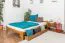 Kinderbett / Jugendbett Kiefer Vollholz massiv Eichefarben A8, inkl. Lattenrost - Abmessungen: 140 x 200 cm