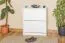 Schuhschrank Kiefer Vollholz massiv weiß lackiert  Junco 214 - Abmessung 80 x 72 x 30 cm