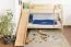 Etagenbett / Spielbett David Buche massiv natur mit Rutsche, inkl. Rollrost - 90 x 200 cm, teilbar