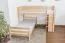 Etagenbett L-Form  90 x 200 cm | Buche massiv | natur lackiert | mit Regal | inkl. Rollrost | umbaubar in Einzelbetten